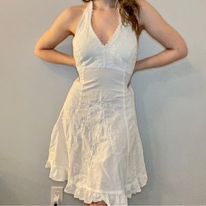 100% Peruvian Cotton White Halter Dress